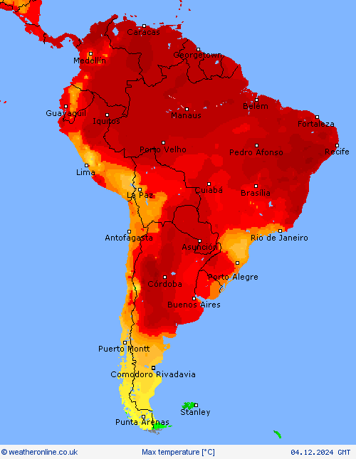 Max temperature Forecast maps