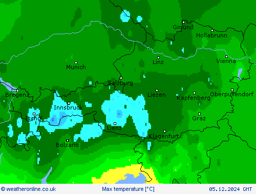 Max temperature Forecast maps